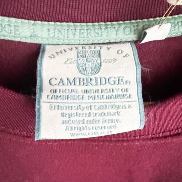University of Cambridge Burgundy Navy Blue Classic Sweatshirt XS - Picture 3 of 4